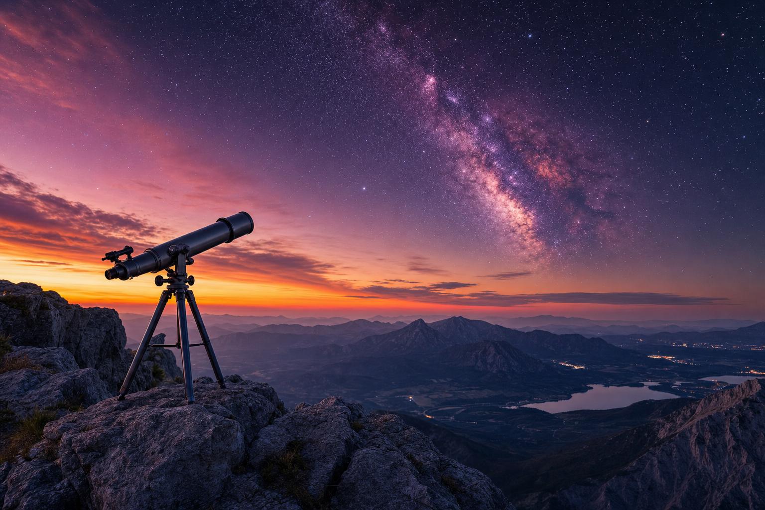 长期投资视野:望远镜对准星空象徵耐心等待太空经济红利