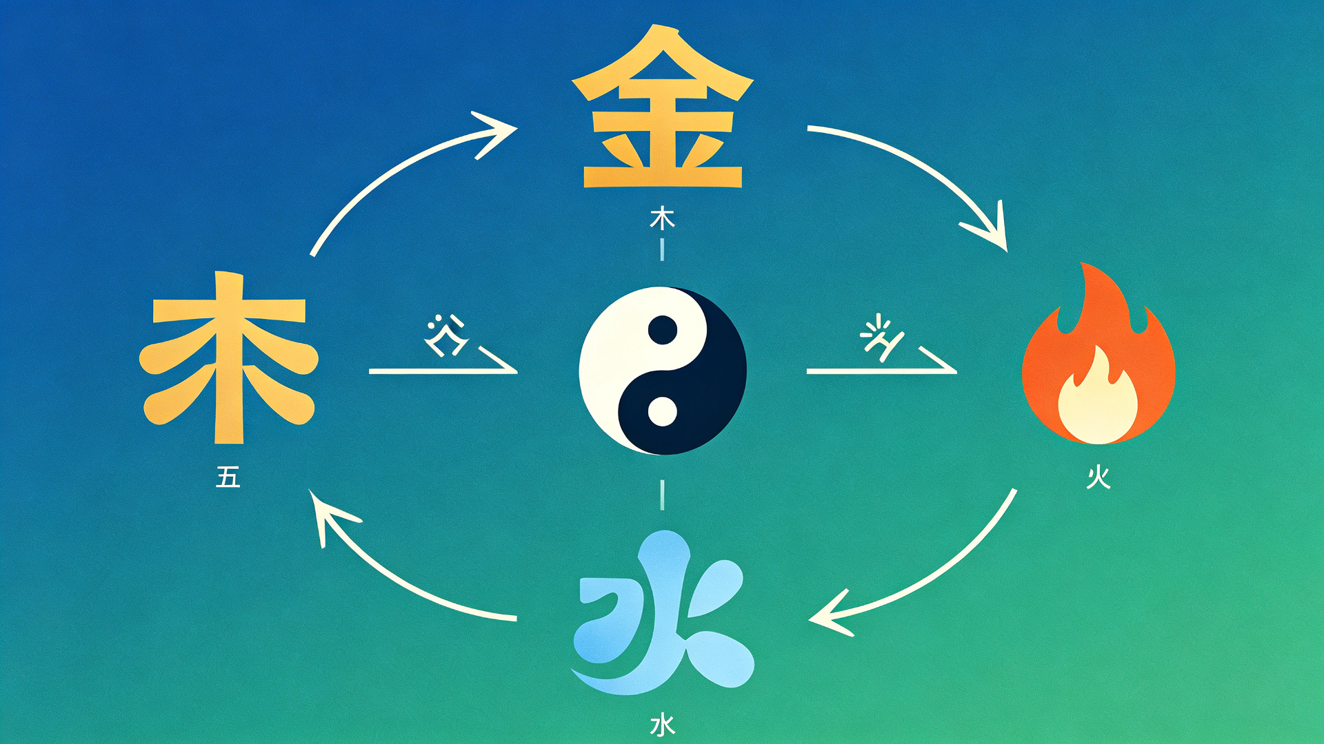 陰陽五行概念圖