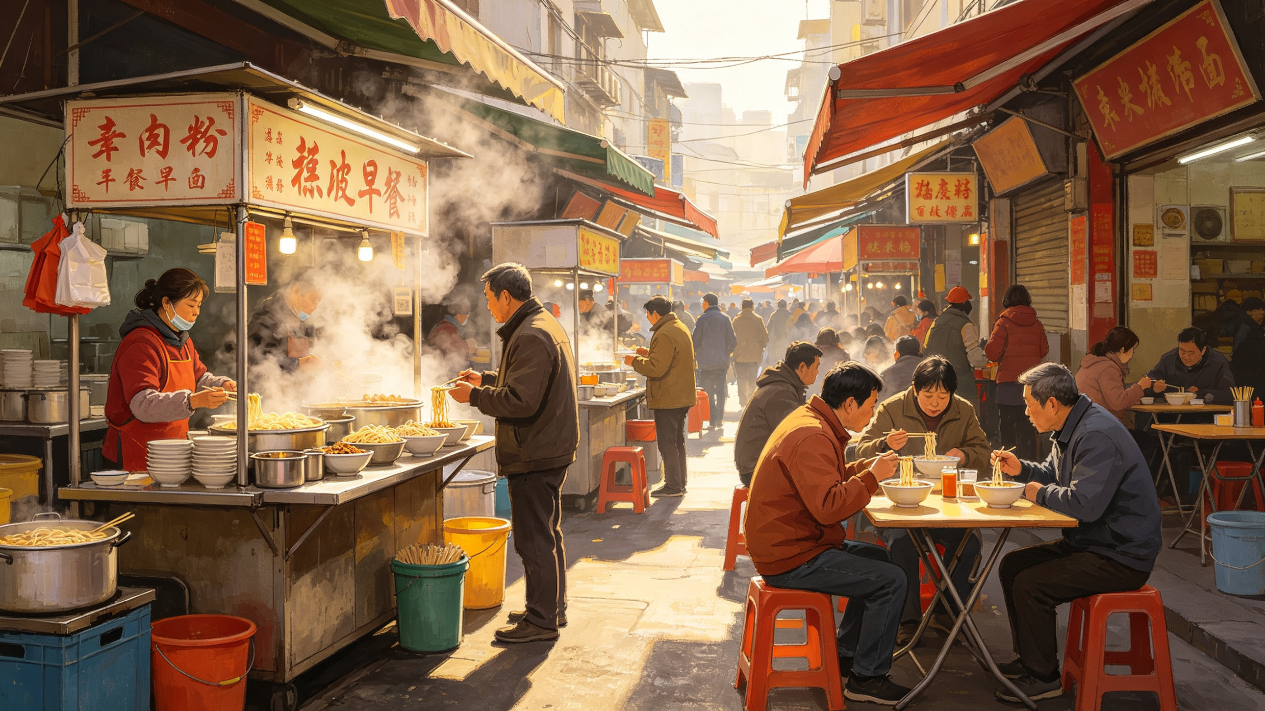武汉早点街早餐市集